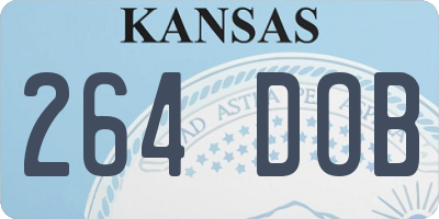 KS license plate 264DOB