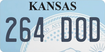 KS license plate 264DOD