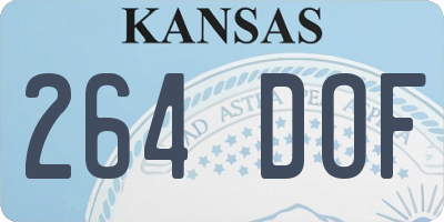 KS license plate 264DOF