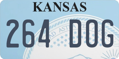 KS license plate 264DOG