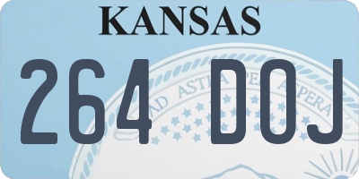 KS license plate 264DOJ