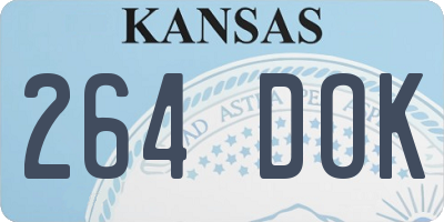 KS license plate 264DOK