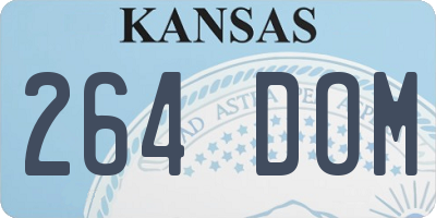 KS license plate 264DOM