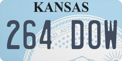 KS license plate 264DOW