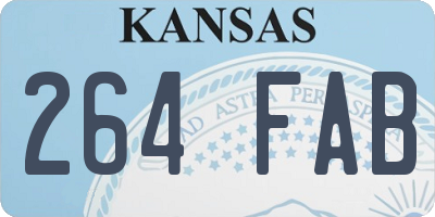 KS license plate 264FAB