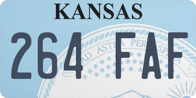 KS license plate 264FAF