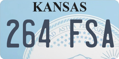 KS license plate 264FSA