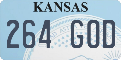 KS license plate 264GOD