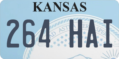 KS license plate 264HAI