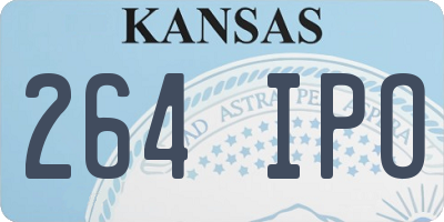 KS license plate 264IPO