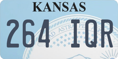 KS license plate 264IQR