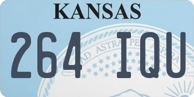 KS license plate 264IQU