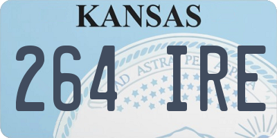 KS license plate 264IRE