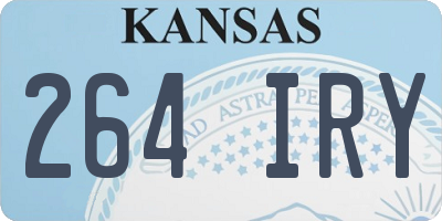 KS license plate 264IRY