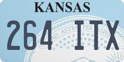 KS license plate 264ITX