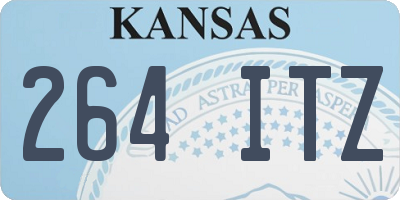 KS license plate 264ITZ