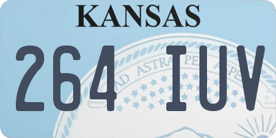 KS license plate 264IUV