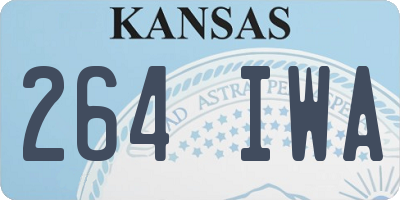 KS license plate 264IWA