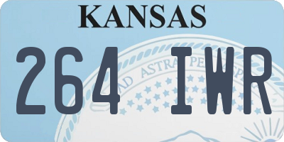 KS license plate 264IWR