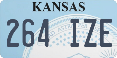 KS license plate 264IZE
