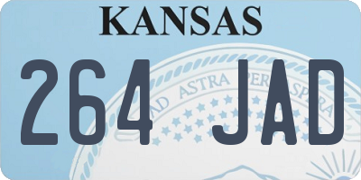 KS license plate 264JAD