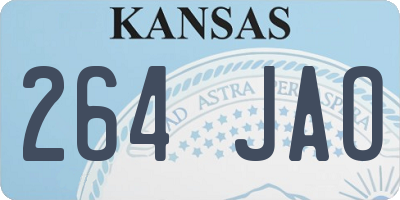 KS license plate 264JAO