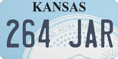 KS license plate 264JAR