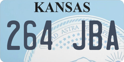 KS license plate 264JBA