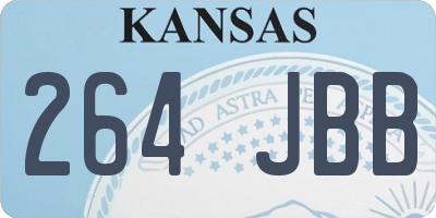 KS license plate 264JBB