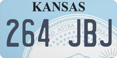 KS license plate 264JBJ