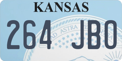 KS license plate 264JBO