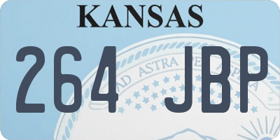 KS license plate 264JBP