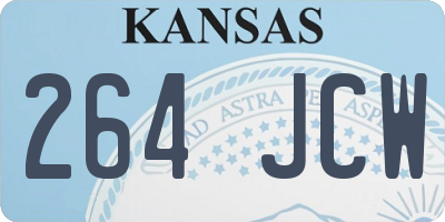 KS license plate 264JCW