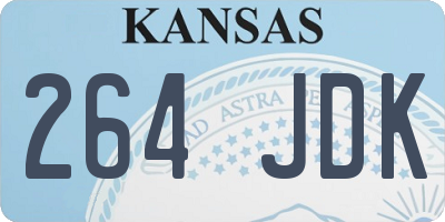 KS license plate 264JDK
