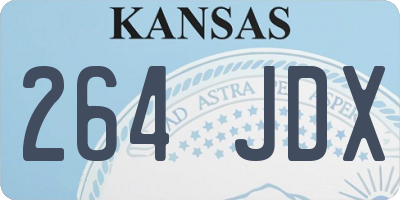 KS license plate 264JDX