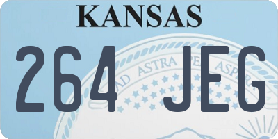 KS license plate 264JEG