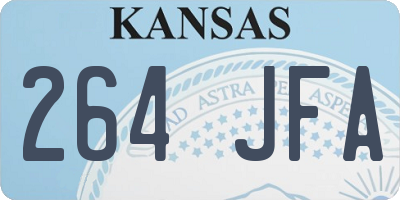 KS license plate 264JFA