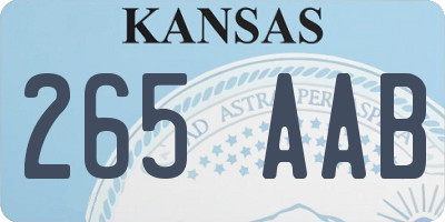KS license plate 265AAB