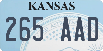 KS license plate 265AAD