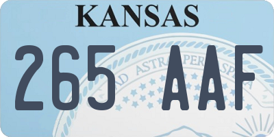KS license plate 265AAF
