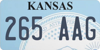KS license plate 265AAG