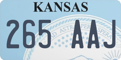 KS license plate 265AAJ