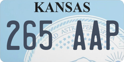 KS license plate 265AAP