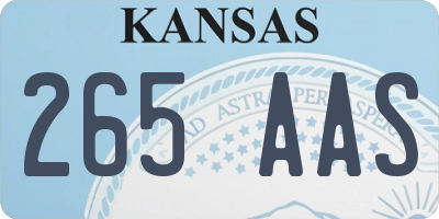 KS license plate 265AAS
