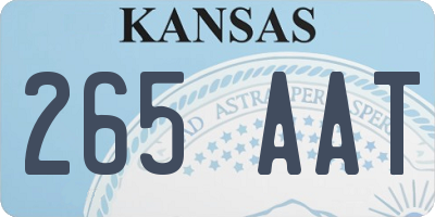 KS license plate 265AAT