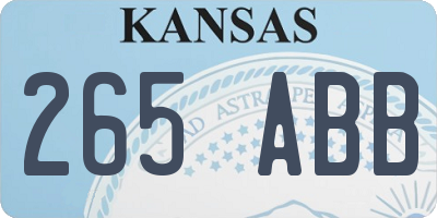 KS license plate 265ABB