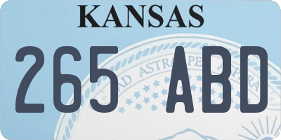 KS license plate 265ABD