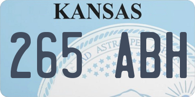 KS license plate 265ABH