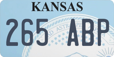 KS license plate 265ABP