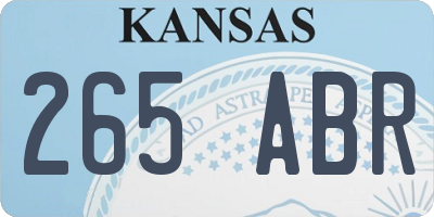 KS license plate 265ABR